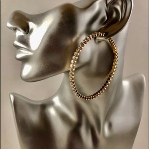 Studded Gold Hoop Earrings